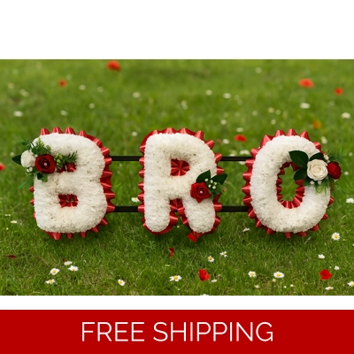 Artificial Red "BRO" Funeral Tribute